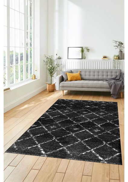 Baskılı Kaymaz Yıkanabilir Kilim Desen Yolluk Mutfak Halısı Salon Halısı Modern-57-Antrasit fiyatları