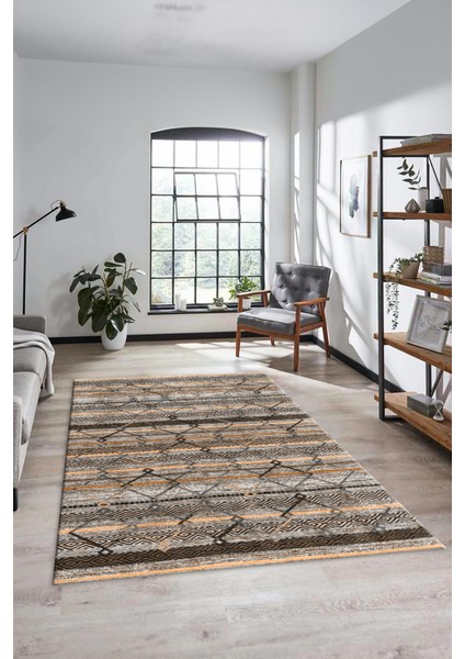 Kilim Desen Özel Tasarım Dijital Kaymaz Yıkanabilir Yolluk Mutfak Salon Halısı Modern-85-Kahve fiyatları