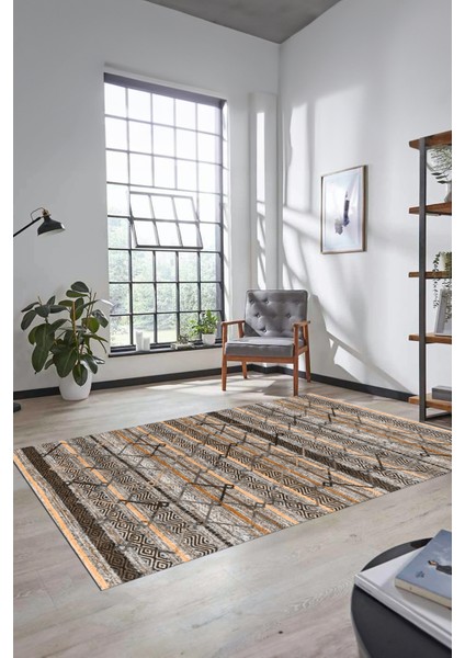 Kilim Desen Özel Tasarım Dijital Kaymaz Yıkanabilir Yolluk Mutfak Salon Halısı Modern-85-Kahve modelleri