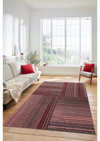 3D Modern Kilim Desen Dijital Kaymaz Yıkanabilir Yolluk Mutfak Salon Halısı Modern-34-Pembe