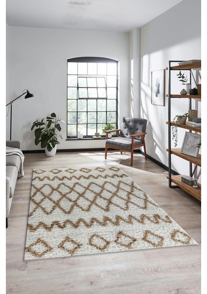 Modern Kilim Desen Dijital Kaymaz Yıkanabilir Yolluk Mutfak Salon Halısı Modern-92-Bej