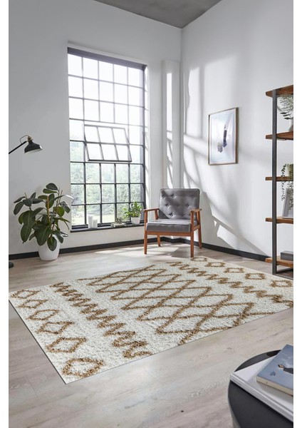 Modern Kilim Desen Dijital Kaymaz Yıkanabilir Yolluk Mutfak Salon Halısı Modern-92-Bej