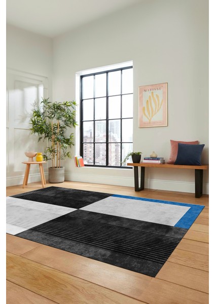 Baskılı Kaymaz Taban Yıkanabilir Modern Şık Yolluk Mutfak Salon Halısı MODERN-107-ANTRASİT modelleri