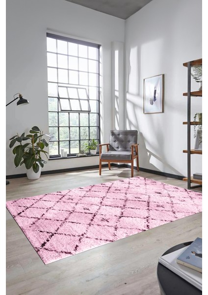 Baskılı Kaymaz Yıkanabilir Kilim Desen Yolluk Mutfak Halısı Salon Halısı Modern-57-Pembe indirimleri
