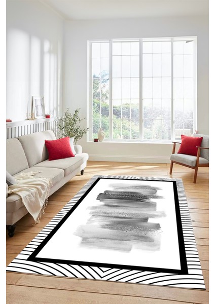 Renkli Modern Desenli Dijital Kaymaz Yıkanabilir Yolluk Mutfak Salon Halısı Modern-22-Gri fiyatları