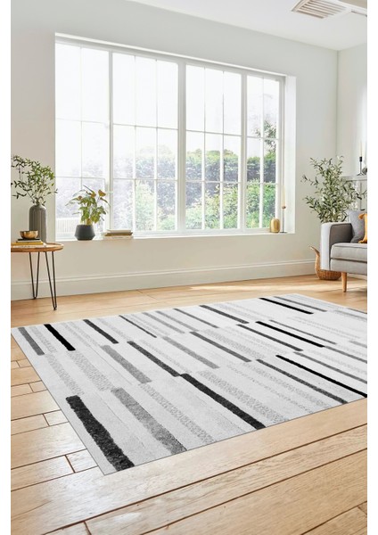 Şık Sade Kilim Desenli Dijital Kaymaz Yıkanabilir Yolluk Mutfak Salon Halısı Modern-74-Gri fiyatları