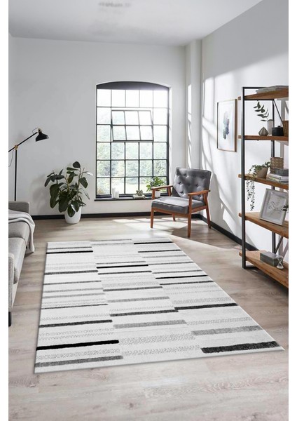 Şık Sade Kilim Desenli Dijital Kaymaz Yıkanabilir Yolluk Mutfak Salon Halısı Modern-74-Gri modelleri
