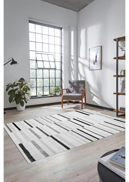 Şık Sade Kilim Desenli Dijital Kaymaz Yıkanabilir Yolluk Mutfak Salon Halısı Modern-74-Gri fırsatları