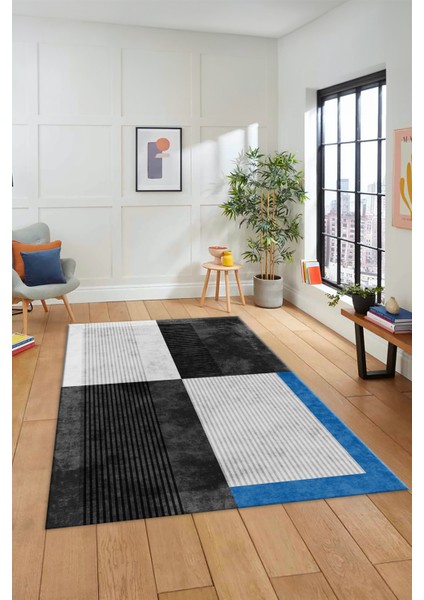 Baskılı Kaymaz Taban Yıkanabilir Modern Şık Yolluk Mutfak Salon Halısı MODERN-107-ANTRASİT fiyatları