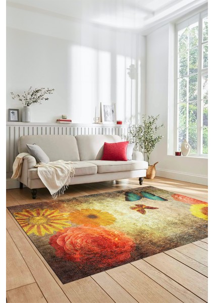 Baskılı Kaymaz Taban Yıkanabilir Modern Yolluk Mutfak Salon Halısı MODERN-109-RENKLİ indirimleri