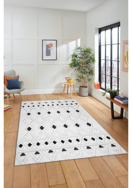 Baskılı Kaymaz Yıkanabilir Şık Kilim Desen Yolluk Mutfak Halısı Salon Halısı Modern-65-Gri indirimleri