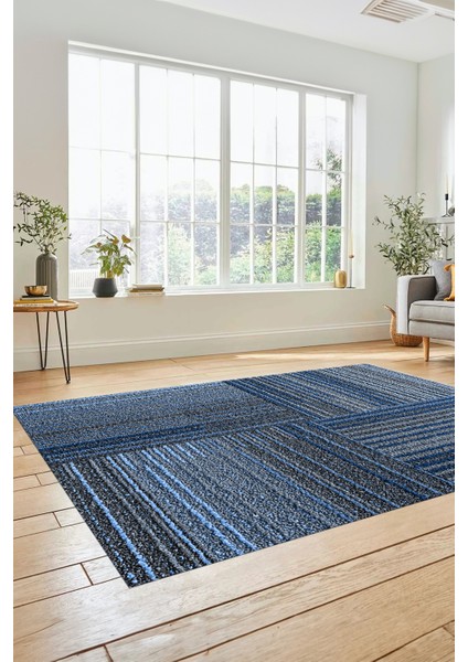 3D Modern Kilim Desen Dijital Kaymaz Yıkanabilir Yolluk Mutfak Salon Halısı Modern-34-Mavi fırsatları