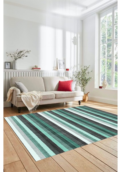 Modern Kilim Desen Dijital Kaymaz Yıkanabilir Yolluk Mutfak Salon Halısı Modern-25-Yurkuaz