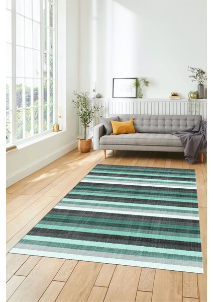 Modern Kilim Desen Dijital Kaymaz Yıkanabilir Yolluk Mutfak Salon Halısı Modern-25-Yurkuaz