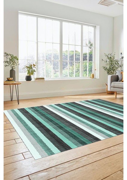 Modern Kilim Desen Dijital Kaymaz Yıkanabilir Yolluk Mutfak Salon Halısı Modern-25-Yurkuaz