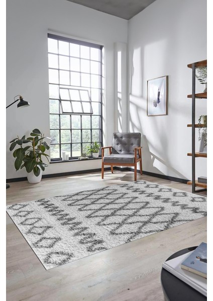 Modern Kilim Desen Dijital Kaymaz Yıkanabilir Yolluk Mutfak Salon Halısı Modern-92-Gri