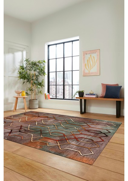 Modern Desen Dijital Kaymaz Yıkanabilir Yolluk Mutfak Salon Halısı Modern-90-Renkli indirimleri