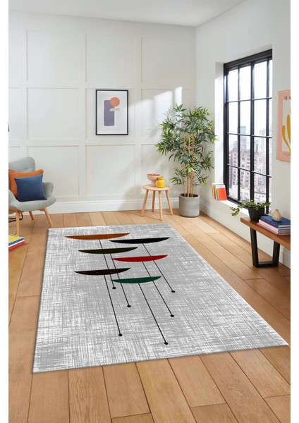 Baskılı Kaymaz Taban Yıkanabilir Modern Yolluk Mutfak Salon Halısı MODERN-112-GRİ fiyatları
