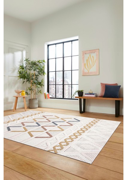 Kilim Desen Modern Tasarım Dijital Kaymaz Yıkanabilir Yolluk Mutfak Salon Halısı Modern-81-Renkli indirimleri