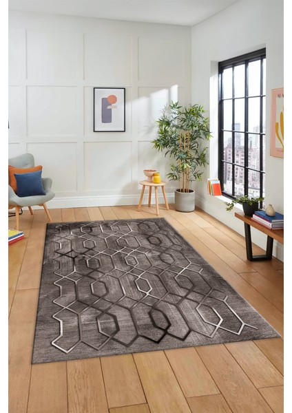 Modern Desen Dijital Kaymaz Yıkanabilir Yolluk Mutfak Salon Halısı Modern-90-Vizon fırsatları