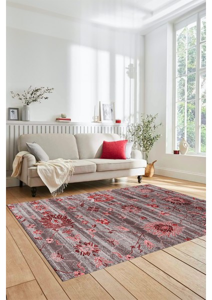 Modern Etnik Desen Dijital Kaymaz Yıkanabilir Yolluk Mutfak Salon Halısı Modern-30-Bordo modelleri