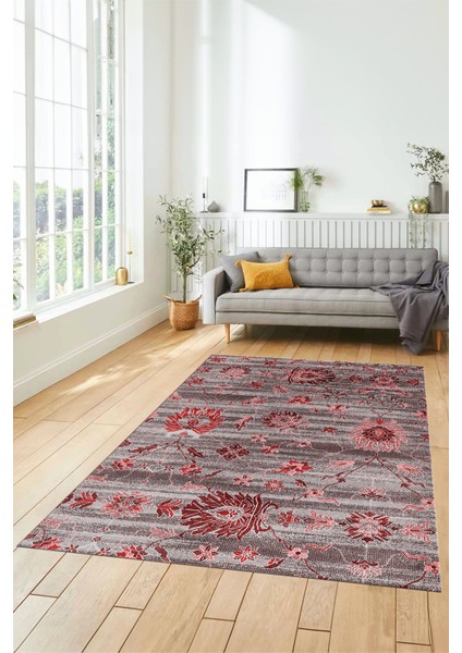 Modern Etnik Desen Dijital Kaymaz Yıkanabilir Yolluk Mutfak Salon Halısı Modern-30-Bordo fırsatları