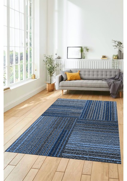 3D Modern Kilim Desen Dijital Kaymaz Yıkanabilir Yolluk Mutfak Salon Halısı Modern-34-Mavi modelleri