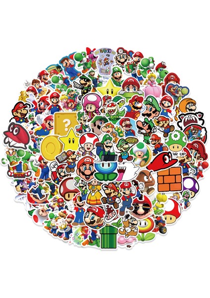 Super Mario Defter Suluk Laptop Notebook Tablet Telefon Kılıf Sticker Seti