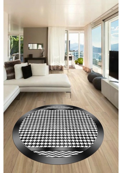 Baskılı Ince Kaymaz Taban Yıkanabilir Sade Modern Mutfak Yuvarlak Salon Halısı Y-Modern-10-Antrast fiyatları