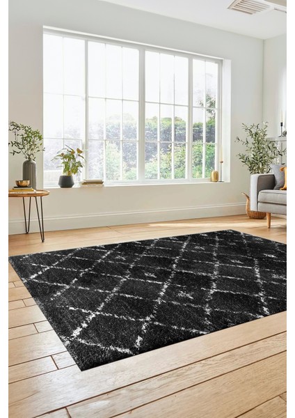 Baskılı Kaymaz Yıkanabilir Kilim Desen Yolluk Mutfak Halısı Salon Halısı Modern-57-Antrasit modelleri