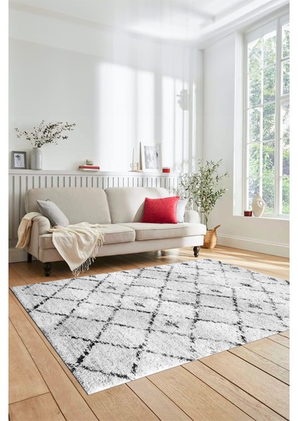Baskılı Kaymaz Yıkanabilir Kilim Desen Yolluk Mutfak Halısı Salon Halısı Modern-57-Gri