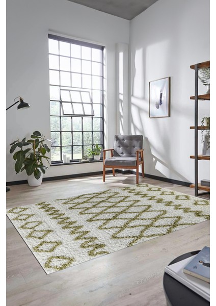 Modern Kilim Desen Dijital Kaymaz Yıkanabilir Yolluk Mutfak Salon Halısı Modern-92-Yeşil