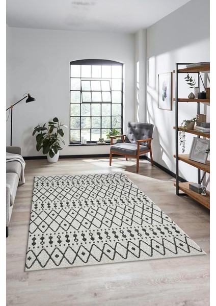 3D Kilim Desen Özel Dijital Kaymaz Yıkanabilir Yolluk Mutfak Salon Halısı Modern-84-Gri