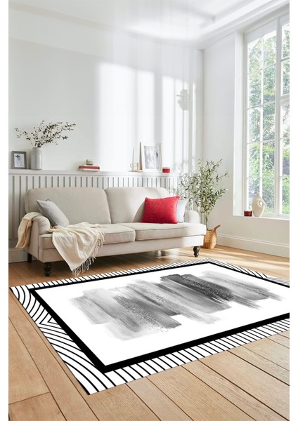 Renkli Modern Desenli Dijital Kaymaz Yıkanabilir Yolluk Mutfak Salon Halısı Modern-22-Gri modelleri