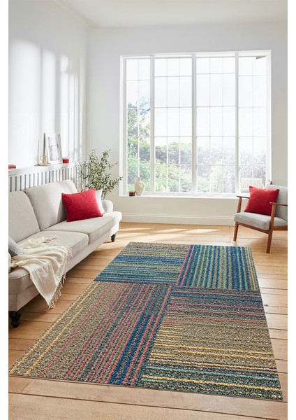 3D Modern Kilim Desen Dijital Kaymaz Yıkanabilir Yolluk Mutfak Salon Halısı Modern-34-Renkli