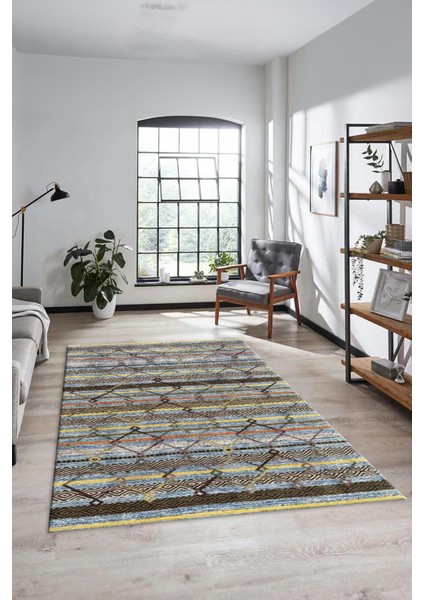 Kilim Desen Özel Tasarım Dijital Kaymaz Yıkanabilir Yolluk Mutfak Salon Halısı Modern-85-Renkli