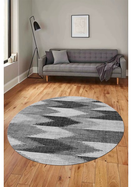 Renkli Desen Baskılı Kaymaz Taban Yıkanabilir Modern Yuvarlak Salon Halısı Y-MODERN-104-GRİ fiyatları