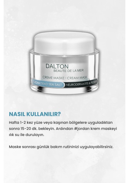 Jordan Dead Sea Salt Atopik Dermatit Sedef Egzama Stres Krem Maske