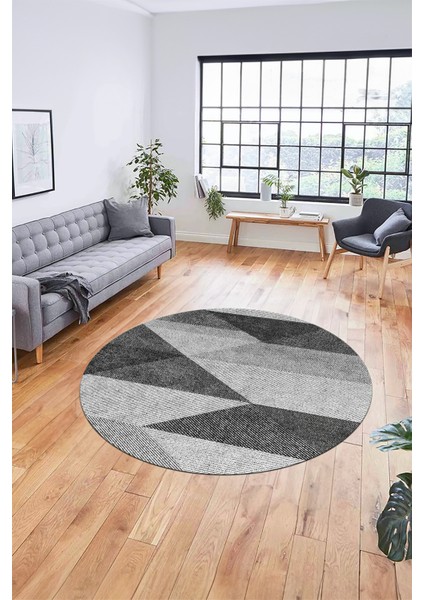 Baskılı Kaymaz Yıkanabilir Modern Yuvarlak Mutfak Halısı Salon Halısı Y-Modern-54-Gri fiyatları