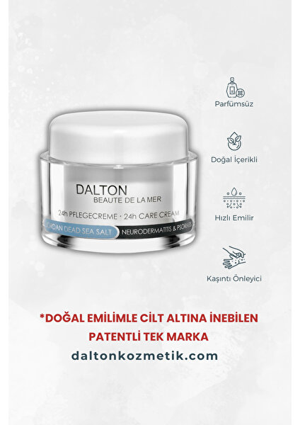 Dalton Marine Cosmetics Jordan Dead Sea Salt Atopik Dermatit Sedef Egzama 24S Bakım Kremi