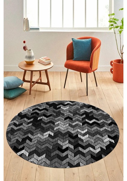 Baskılı Kaymaz Taban Yıkanabilir Renkli Modern Mutfak Yuvarlak Salon Halısı Y-Modern-02-Gri modelleri