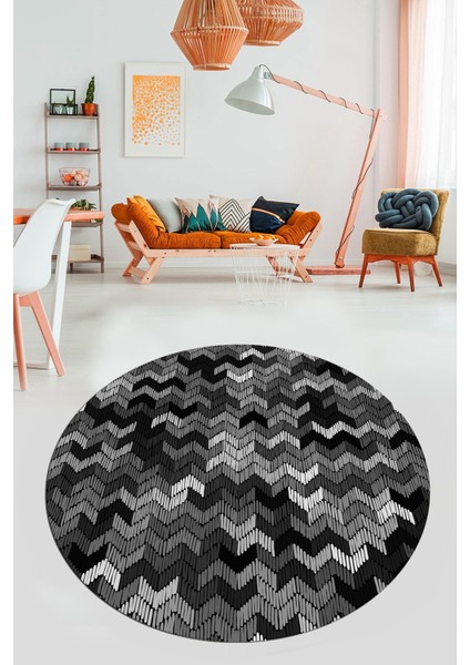 Baskılı Kaymaz Taban Yıkanabilir Renkli Modern Mutfak Yuvarlak Salon Halısı Y-Modern-02-Gri fırsatları