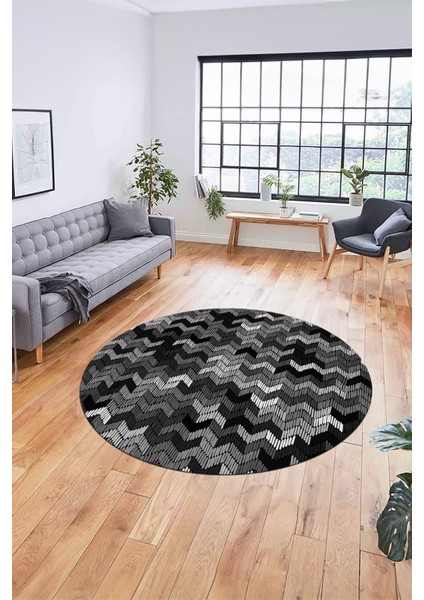 Baskılı Kaymaz Taban Yıkanabilir Renkli Modern Mutfak Yuvarlak Salon Halısı Y-Modern-02-Gri indirimleri