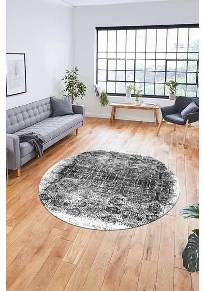 Baskılı Kaymaz Taban Yıkanabilir Sade Modern Mutfak Yuvarlak Salon Halısı Y-Modern-04-Beyaz indirimleri