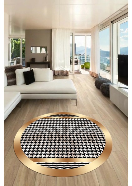 Baskılı Ince Kaymaz Taban Yıkanabilir Sade Modern Mutfak Yuvarlak Salon Halısı Y-Modern-10-Krem fiyatları