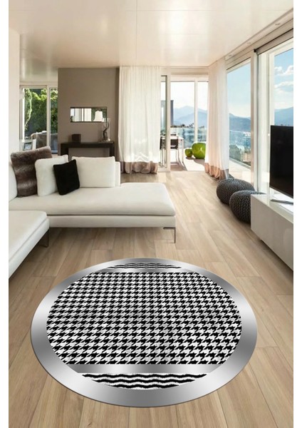 Baskılı Ince Kaymaz Taban Yıkanabilir Sade Modern Mutfak Yuvarlak Salon Halısı Y-Modern-10-Gri fiyatları