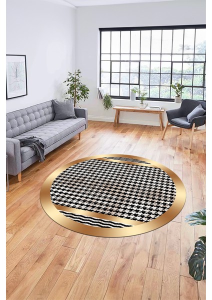 Baskılı Ince Kaymaz Taban Yıkanabilir Sade Modern Mutfak Yuvarlak Salon Halısı Y-Modern-10-Krem indirimleri