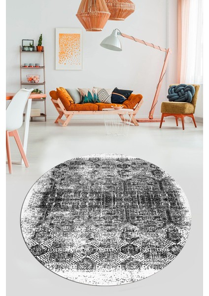 Baskılı Kaymaz Taban Yıkanabilir Sade Modern Mutfak Yuvarlak Salon Halısı Y-Modern-04-Beyaz fırsatları