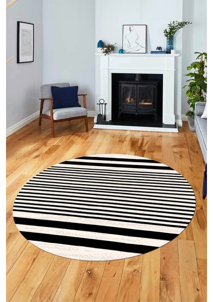 Baskılı Kaymaz Yıkanabilir Sade Modern Yuvarlak Mutfak Halısı Salon Halısı Y-Modern-63-Siyah fiyatları