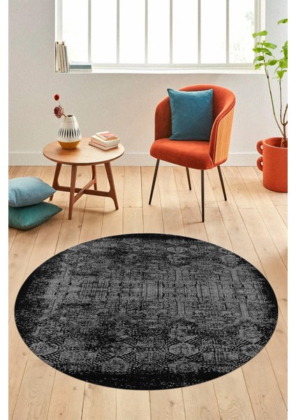 Baskılı Kaymaz Taban Yıkanabilir Sade Modern Mutfak Yuvarlak Salon Halısı Y-Modern-04-Gri modelleri